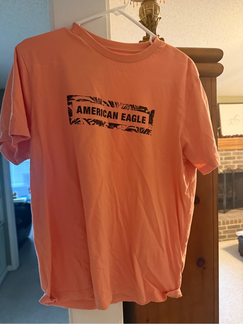 American Eagle Outfitters Men’s Coral Crewneck Logo Tee